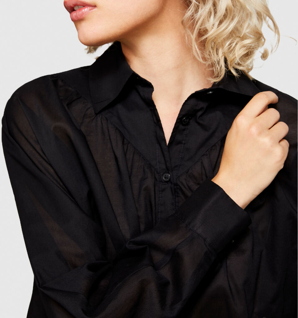 Oversized blouse - women's blouses - Black | Sisley image number 5